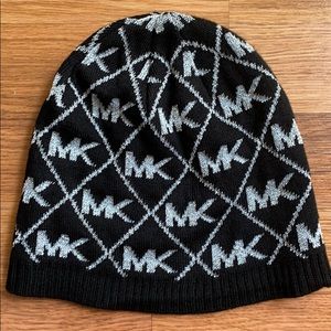 Michael Michael Kors black and metallic silver beanie